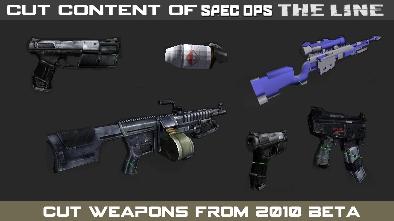 Cut Content of Spec Ops: The Line - Scrapped Weapons in 2010 Beta