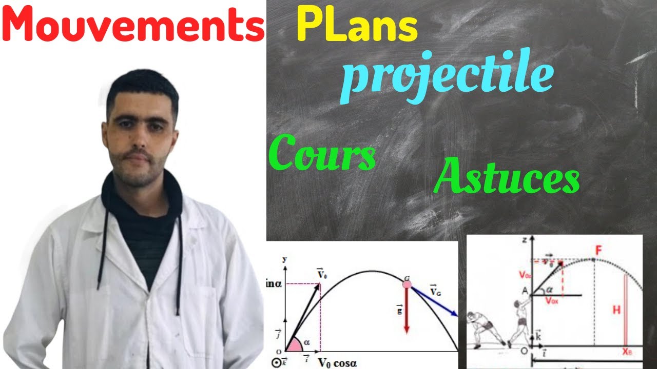 Mouvements plans : mouvement d'un projectile :2Bac  (Cours Complet + Astuces) - Prof CHARGUI