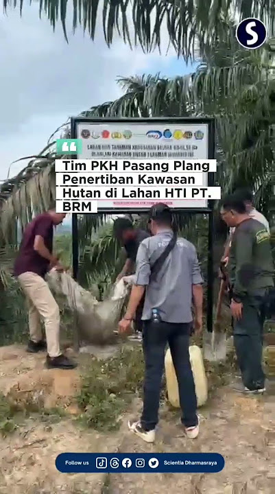 Tim PKH Pasang Plang Penertiban Kawasan Hutan di Lahan HTI PT. BRM Dharmasraya