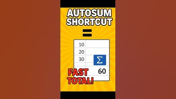Sum Shortcut in Excel = Fast Total ! #shorts #shortcutkey #excel