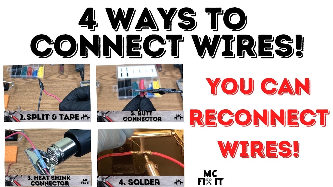 4 Ways to Connect Wires: Split & Tape, Butt Connectors, Heat Shrink Crimp, and Solder. Complete DIY