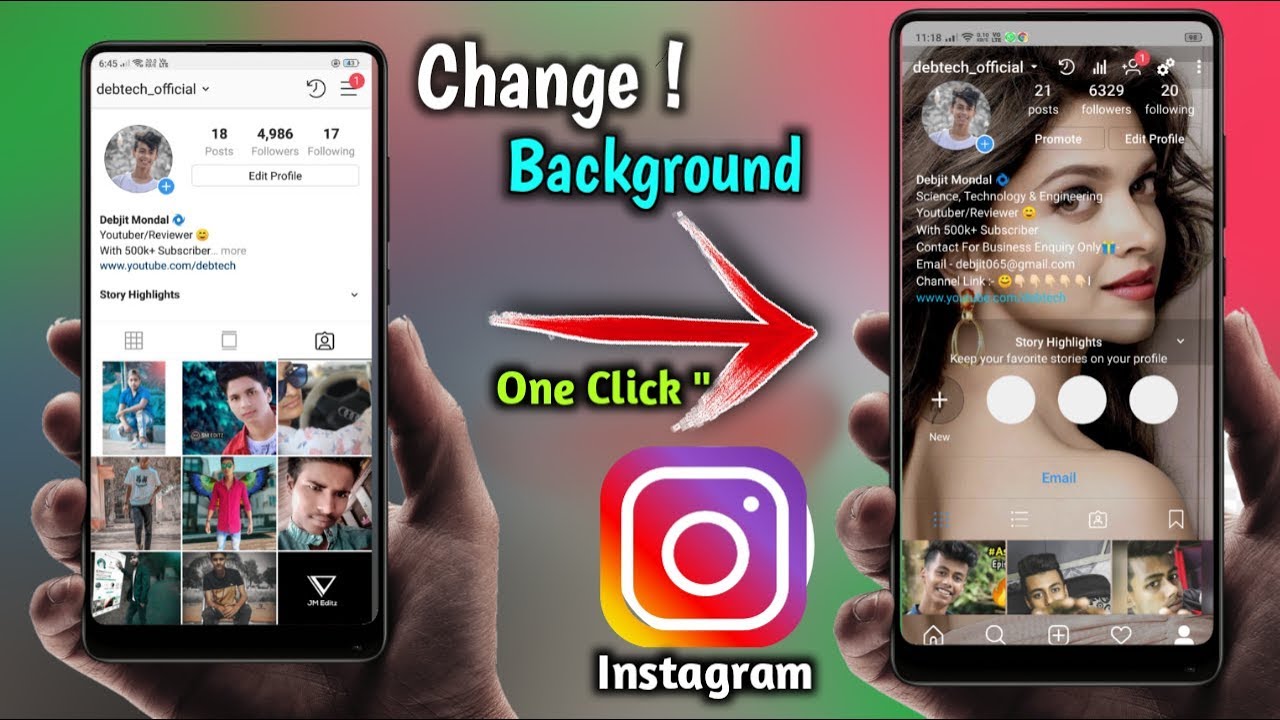 Change Instagram Homescreen Background - Use Your Own Photo ? - YouTube