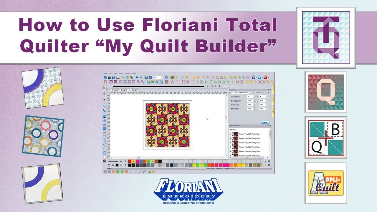 How to Use Floriani Total Quilter "My Quilt Builder"