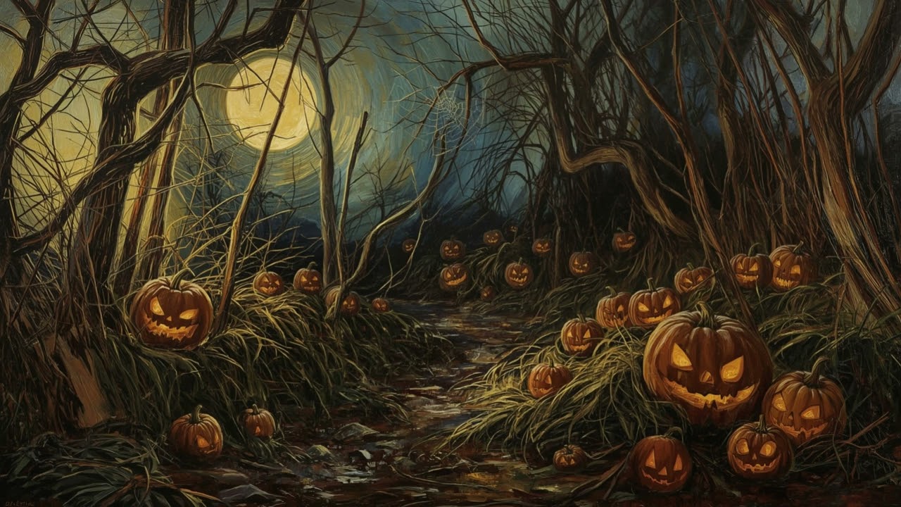 FREE TV Wallpaper Haunting Scene Oil Painting | No Sound | Halloween Ambience