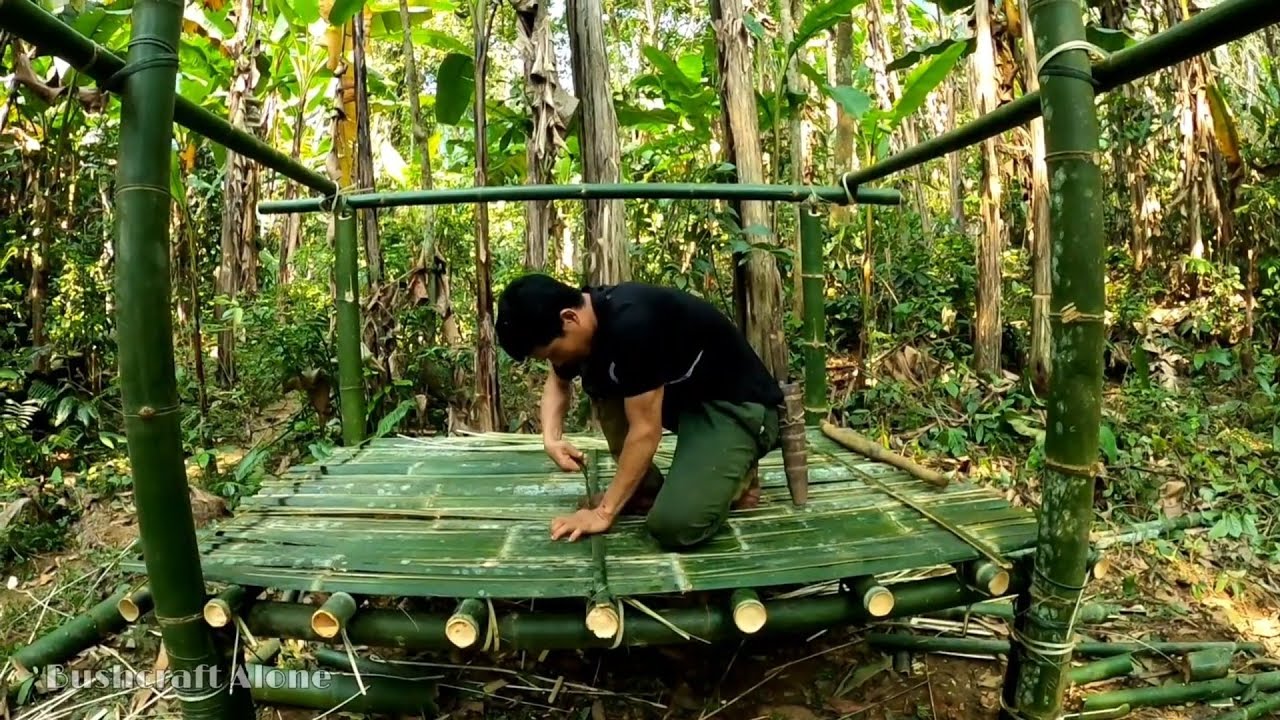 How To Build Bamboo House in The Forest - EP.1- Building Life - YouTube