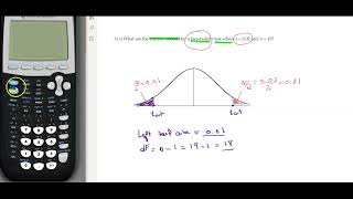 Finding the critical values of a two tailed t-distribution using TI-84 caculator