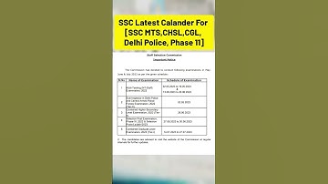 SSC New Calendar 2023 | SSC New Calander For SSC MTS, CHSL, CGL, Delhi Police, SSC Phase 11 2023
