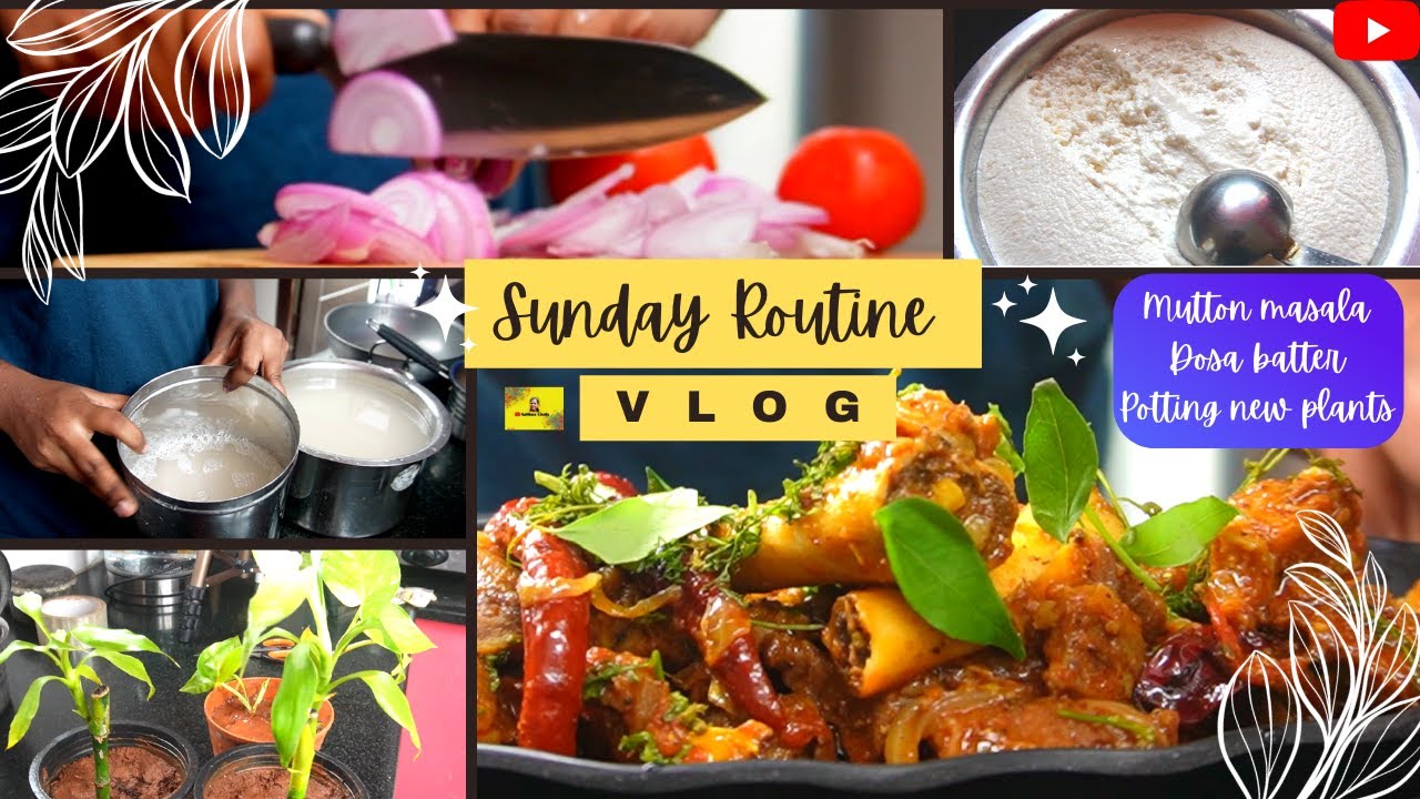 Our Sunday Vlog Spicy Mutton Masala How to grind Idly Dosa Batter