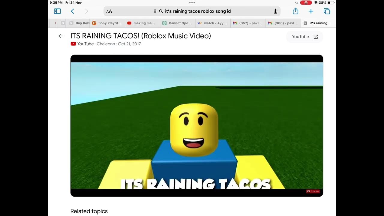 Roblox music 2023-2024 *WORKING*  only raining tacos Id if you wanna use  it 