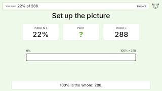What is 22% of 288 Step-by-Step Percent Video