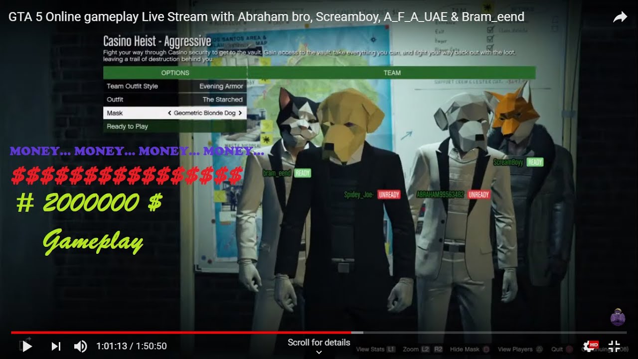 GTA 5 Online gameplay Live Stream with Abraham bro, Screamboy, A_F_A ...