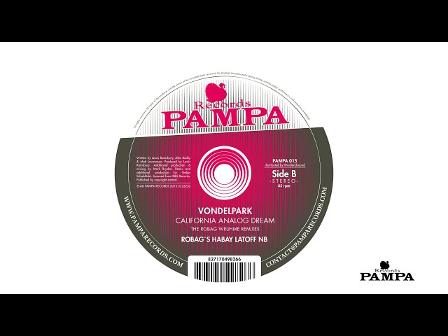 Vondelpark California Analog Dream レコード Vondelpark - California Analog Dream (Robag's Habay Latoff NB