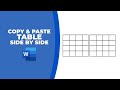 How to copy and paste a table side by side in word