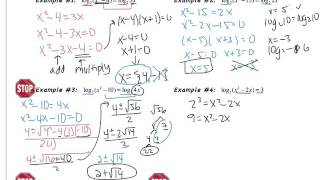 8.4: Solving Logarithmic Functions (day 6)
