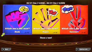 Rock vs Paper vs Scissors (1st Splatfest Theme) Intro