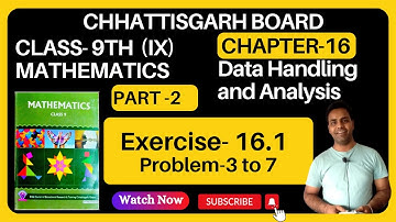 CG board class 9 mathematics I गणित I chapter 16 I Exercise 16.1 I Data Handling and Analysis part2