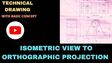 Isometric view se Orthographic Projection in Engineering Drawing In Hindi.#Third Angle projection.