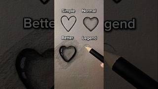 4 ways to draw Heart 🩶✨️ #drawing #tutorial #howtodraw #heart #art #shorts