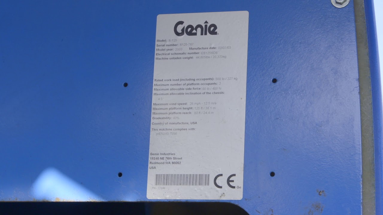 Genie Loading Genie S125 Familiarisation Video - Lifting & Point Loading - YouTube