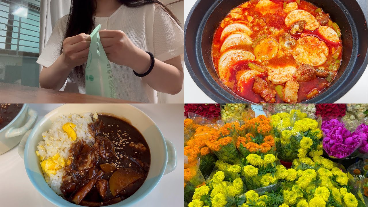 VLOG l 8월에 올리는 6월 브이로그ㅣ등산 갔다가 아픈 브이로그ㅣ순찌ㅣ짜장밥ㅣ남대문 꽃 시장