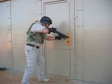 MGM Targets – AR550 Steel Targets – Breach Training Door being ballistically breached