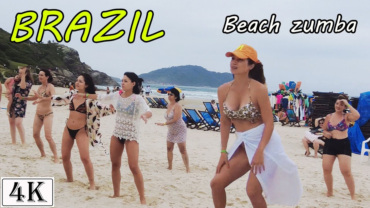 Zumba dance in Santinho Beach, Brazil