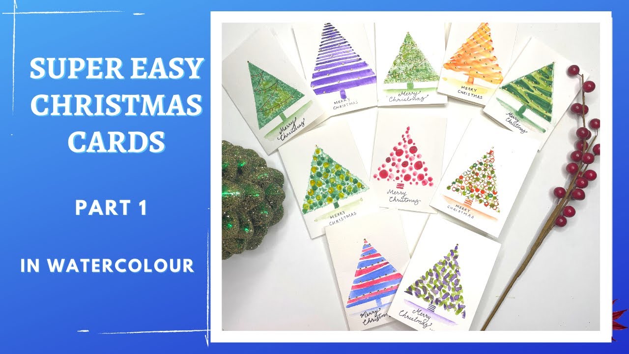Super Easy Christmas Cards| DIY Christmas card ideas | Part 1