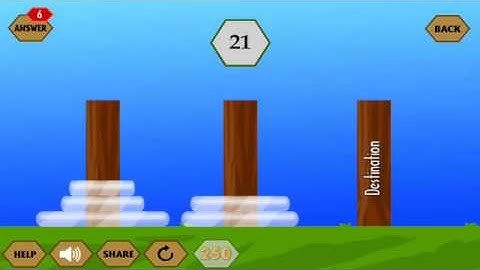 River Crossing IQ Logic 10 l Move the Rings to Destination Pillar