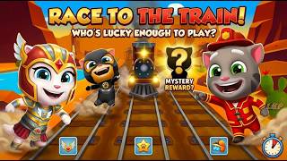 RACE TO THE TRAIN! WHO IS LUCKY? 🚂 | Talking Tom Gold Run screenshot 1