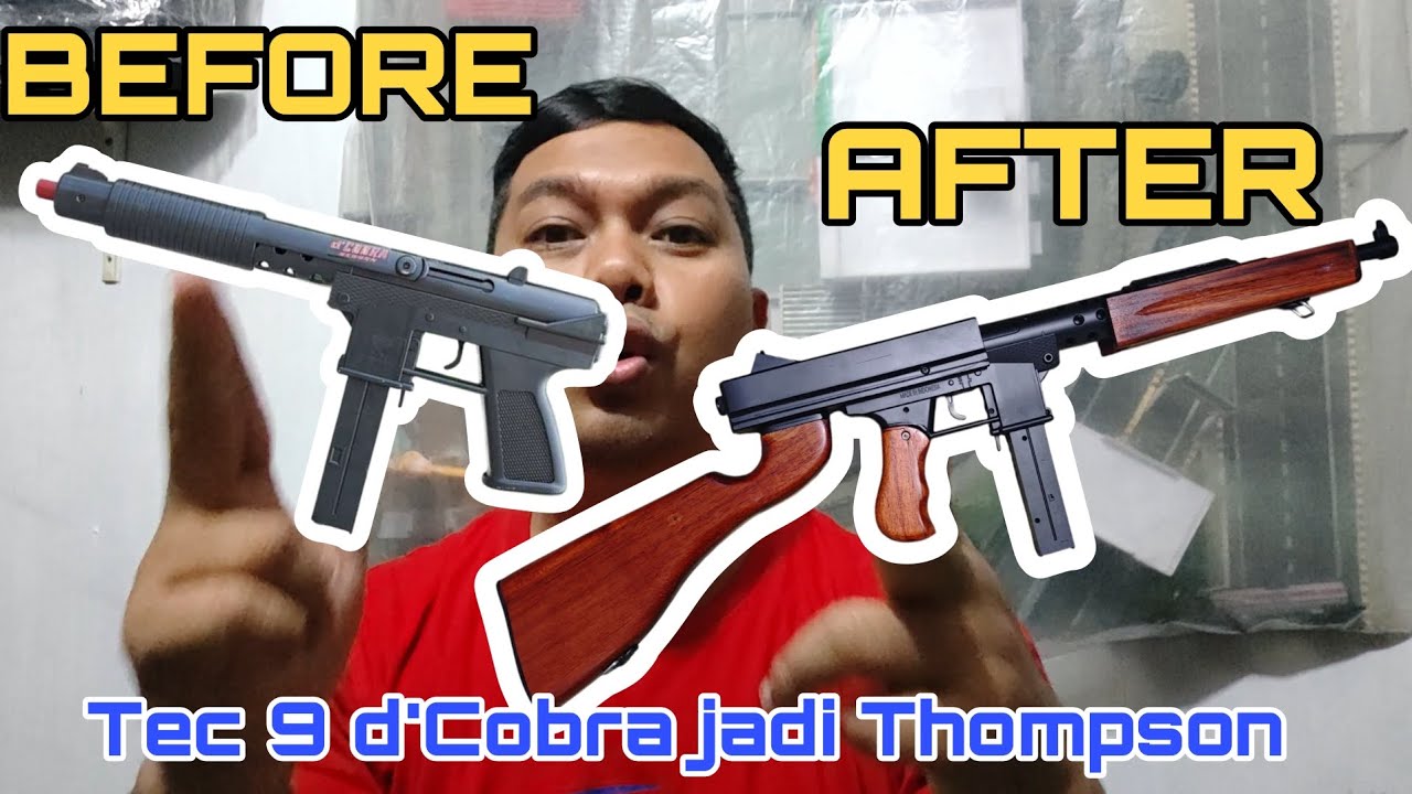 Custom Tec 9 DCobra menjadi Thompson pakai Real Wood, Keren Abis!!