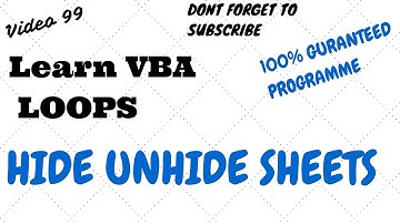 Learn Excel - Video 99 -VBA How to Hide Unhide Sheets