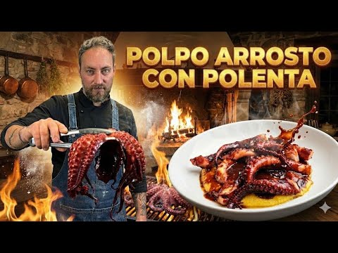 Polpo Arrosto con Polenta Cremosa