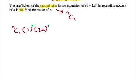 Binomial Expansion (n is unknown example 2)