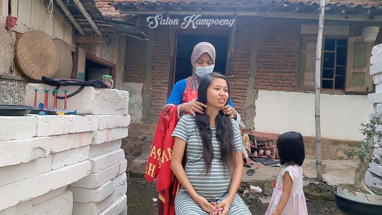 CUT LONG HAIR PREGNANT WOMAN TO SHORT HAIR