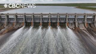 A look from above as the water is released at Saskatchewan's Gardiner Dam