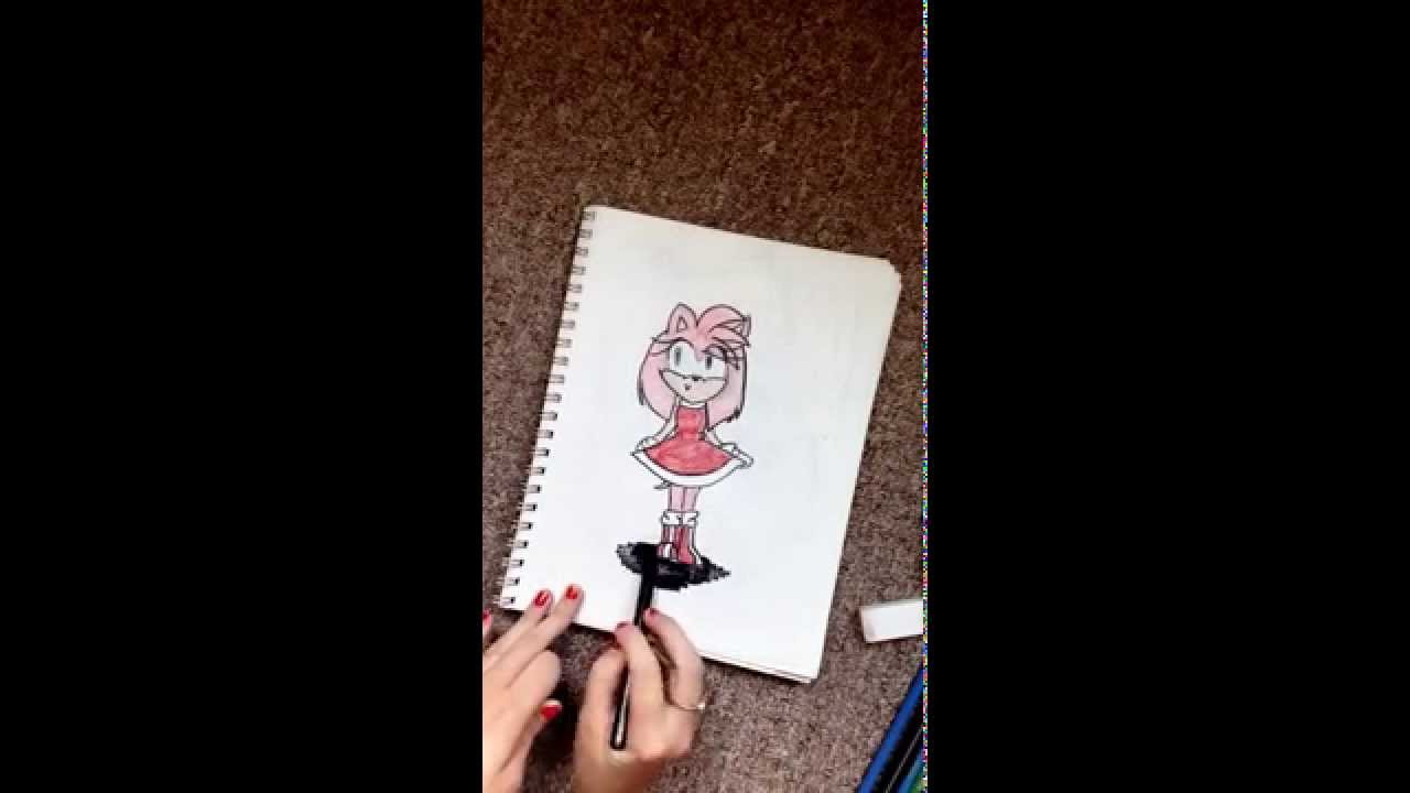 Amy Rose Drawing Tutorial - YouTube