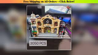 3050pcs Brick Cross Custom Modular Moc Building Railway Station Street View Model Moc Building
