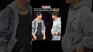 Every time Jungkook looks at Tae, he seems completely lost in him 🥹🐯🐰 Every time Jungkook looks at Tae, he seems completely lost in him 🥹🐯🐰