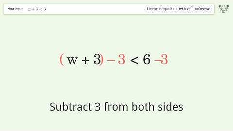 Solving Linear Inequalities: w+3 is Smaller Than 6