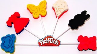 Учим цвета на английском языке с Play-Doh чупа чупсами и формочками, смешиваем цвета.