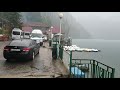 • Ливень на озере Рица. Downpour on Lake Ritsa. Platzregen auf See Ritsa