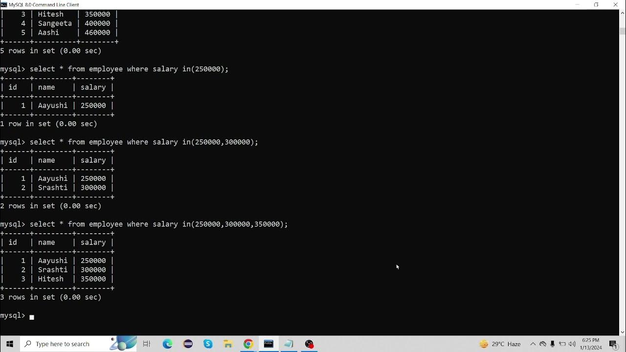 Basic MYSQL Tutorial : Part-19 (In Operator) - YouTube