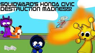 SQUIDWARD&#39;S HONDA CIVIC DESTRUCTION MADNESS! | a spongebob sora ai film | [LIKE AND SUB]