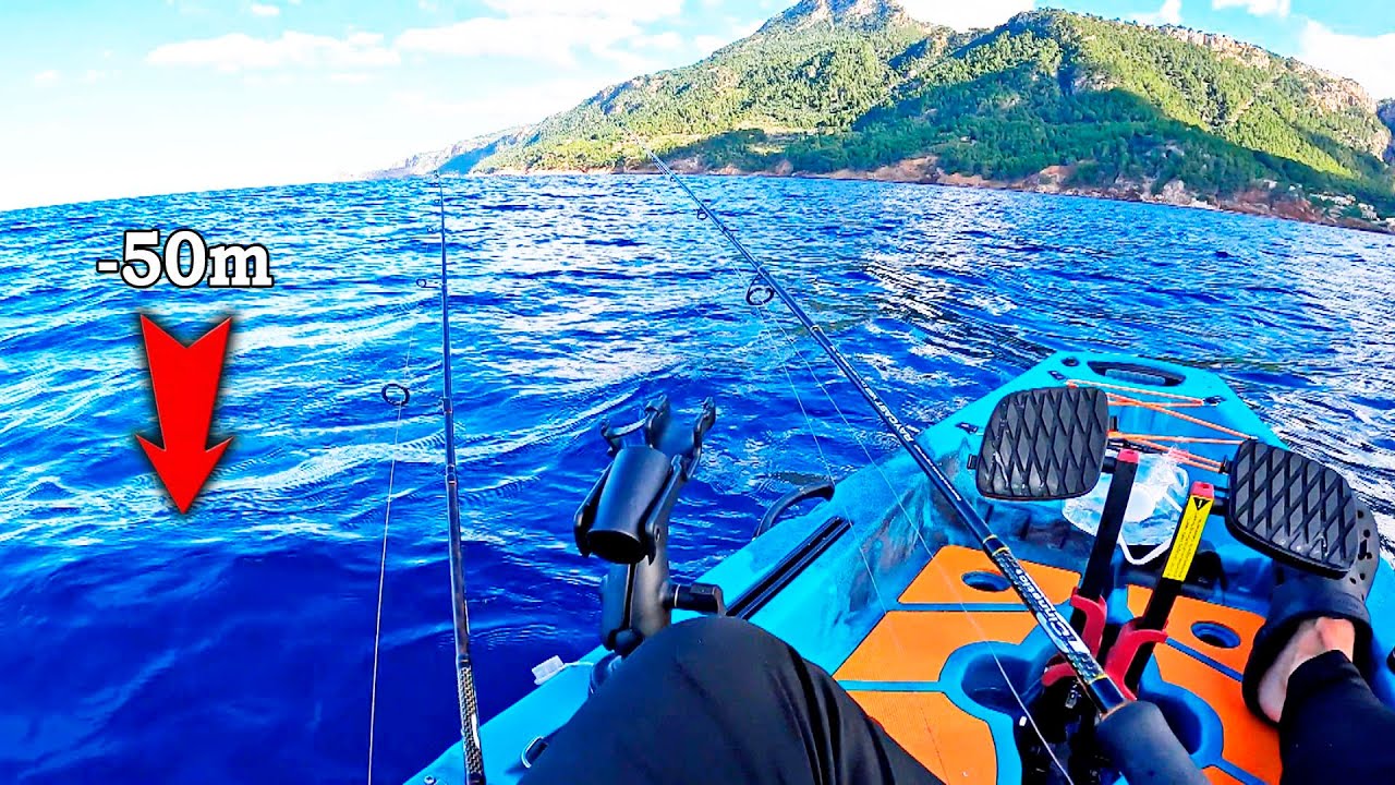 Pesca en KAYAK +11h NON-STOP de Pesca con 3 CAÑAS 2 TECNICAS y PROFUNDIDAD.