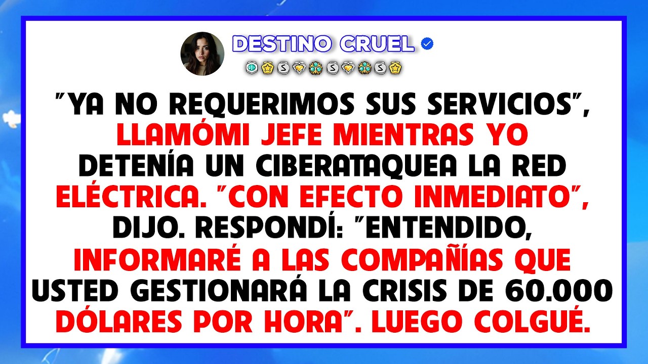 Me despidieron arreglando un ataque a la red de 60 MIL por hora. Dije “arréglenselas solos”