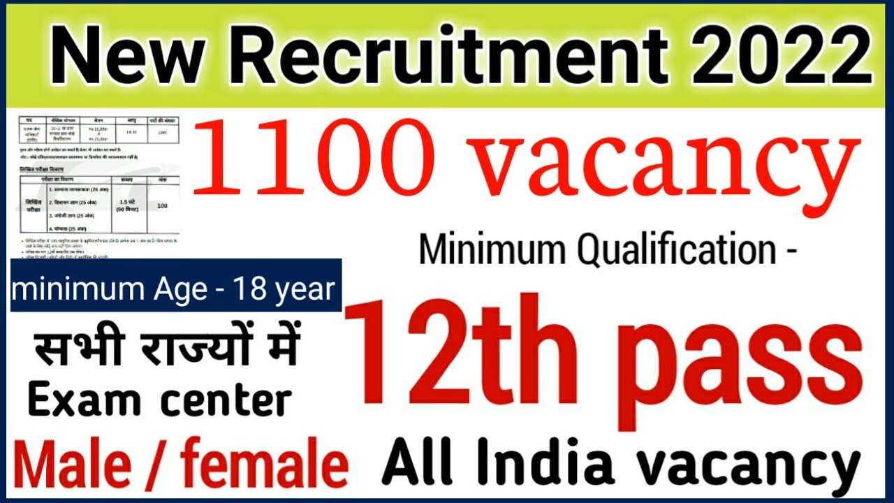 12th pass bharti 2022 March | All India vacancy | salary 25,000 per month | latest notification |