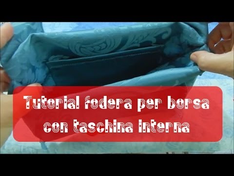 Tutorial fodera per borsa con tasca interna | Sewing a lining for a crochet bag