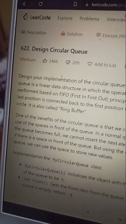 25 Leetcode streak problem of the day 622 Design Circular Queue ...