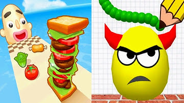 Sandwich Runner VS Draw To Smash - SpeedRun All Levels Gameplay Walkthrough Android iOS Ep1