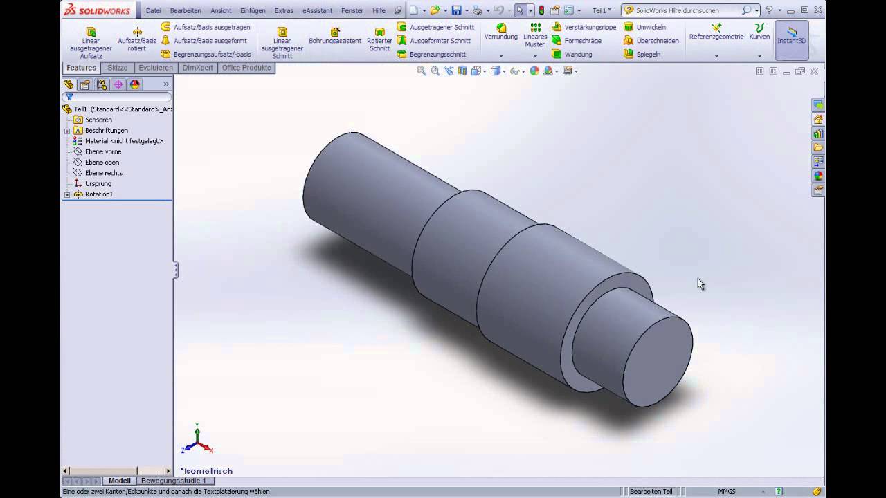 Eassistant cad plugin f r solidworks ritzelwelle mit auslauf youtube